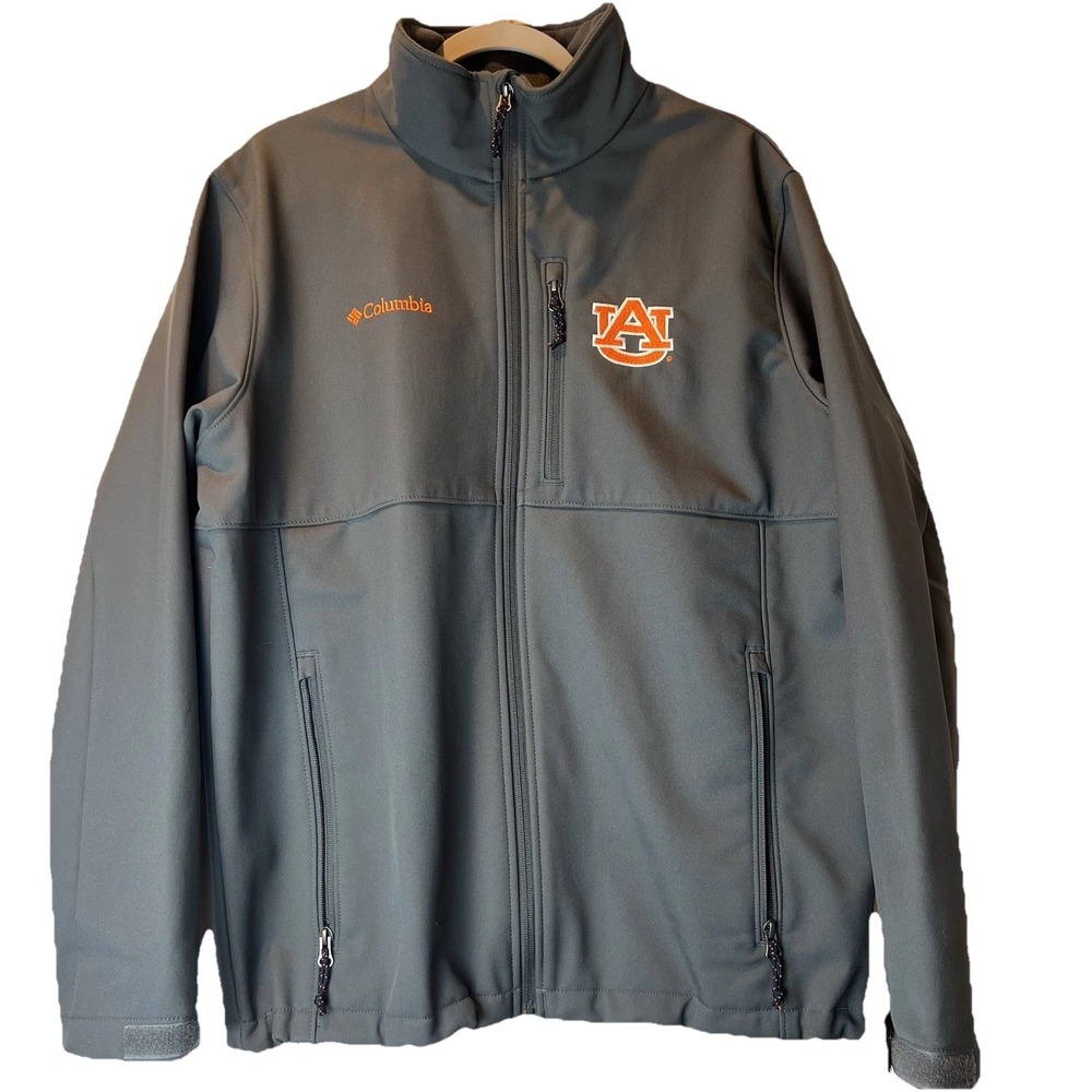 Auburn Tigers Columbia Jacket Large Gray Ascender Softshell Full Zip Preppy Golf